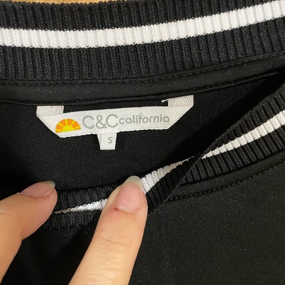 #25-C&C CALIFORNIA-Women's Black Sweatshirt- NWT - Picture 3 of 5